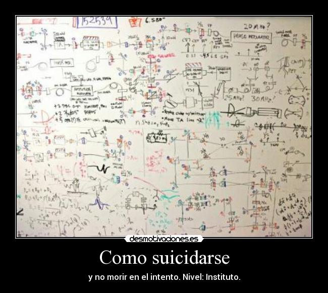 Como suicidarse - y no morir en el intento. Nivel: Instituto.