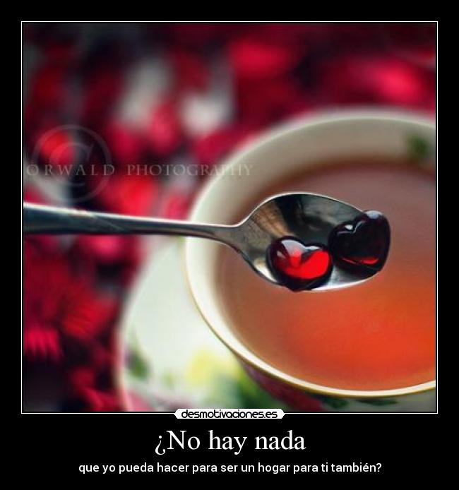 ¿No hay nada - que yo pueda hacer para ser un hogar para ti también?