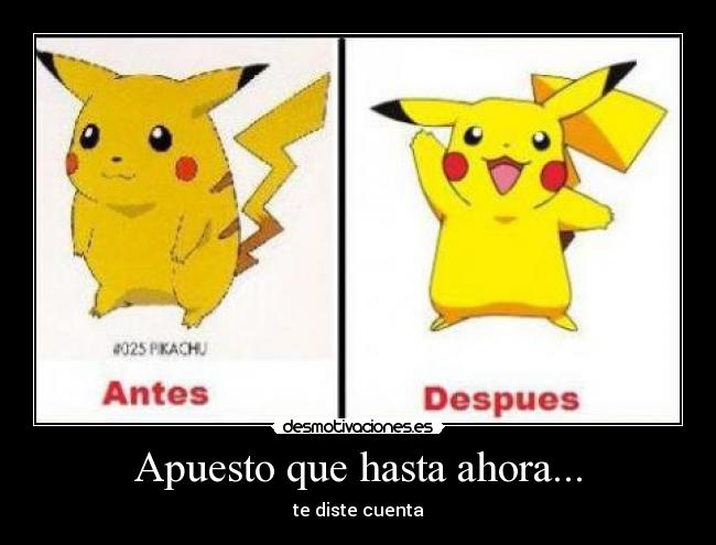 Apuesto que hasta ahora... - te diste cuenta