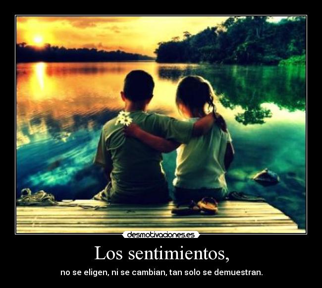 Los sentimientos, - no se eligen, ni se cambian, tan solo se demuestran.