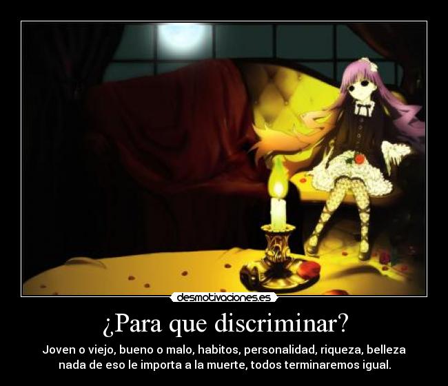¿Para que discriminar? -