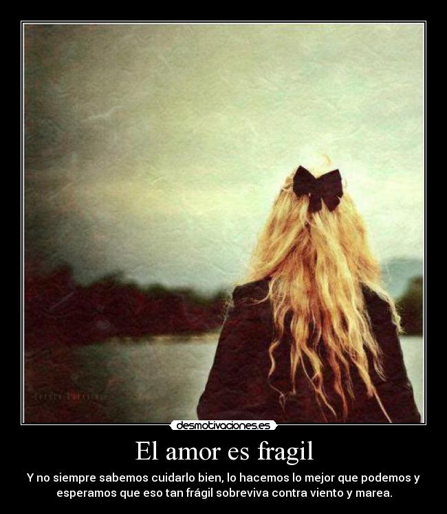 carteles amor amor fragil sabemos cuidarlo mejor bien podemos esperamos sobreviva viento marea desmotivaciones desmotivaciones