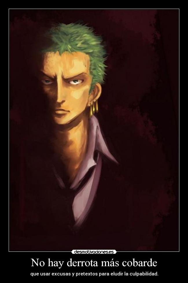 carteles one piece zoro desmotivaciones