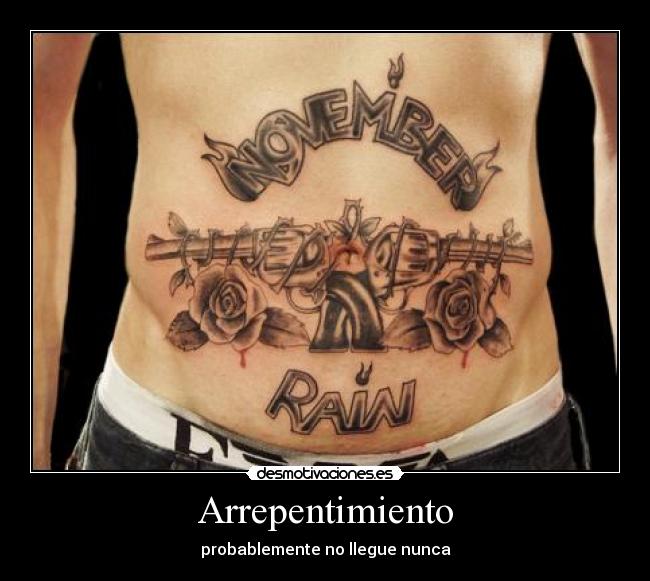 carteles guns and roses arrepentimiento nunca tatto desmotivaciones