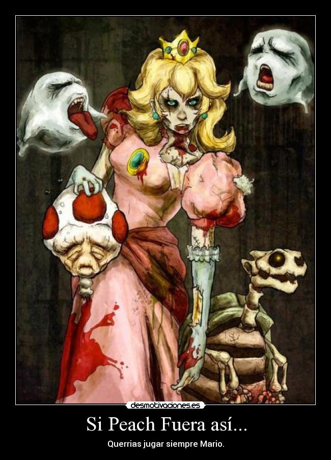 carteles zombie peach mario nintendo toad desmotivaciones