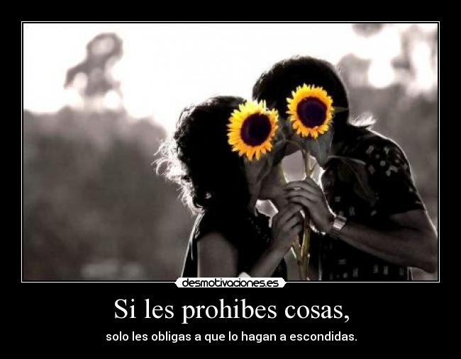 Si les prohibes cosas, - solo les obligas a que lo hagan a escondidas.