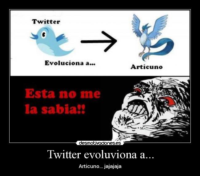 carteles twitter evoluviona articuno chiste gracia broma desmotivaciones