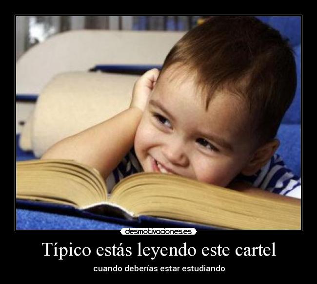 Típico estás leyendo este cartel - cuando deberías estar estudiando