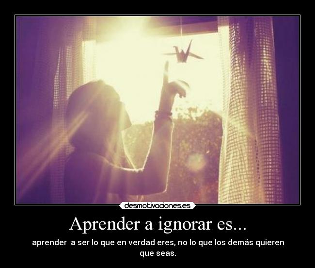 Aprender a ignorar es... -