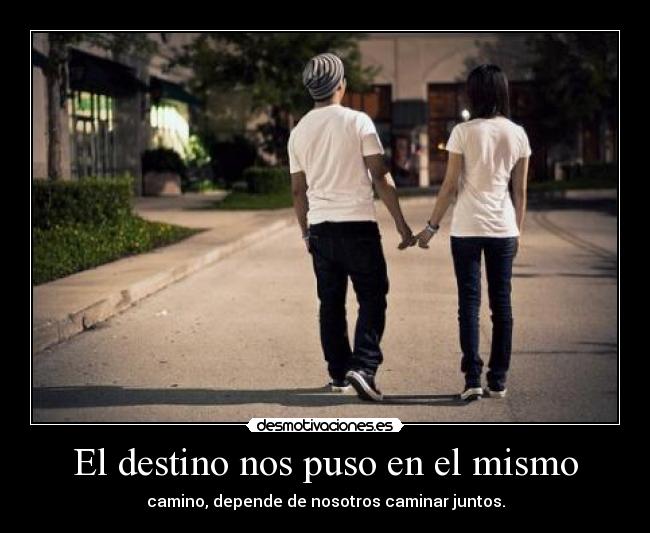 El destino nos puso en el mismo - camino, depende de nosotros caminar juntos.