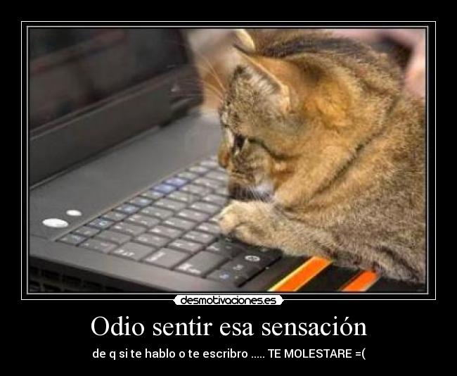 Odio sentir esa sensación - de q si te hablo o te escribro ..... TE MOLESTARE =(