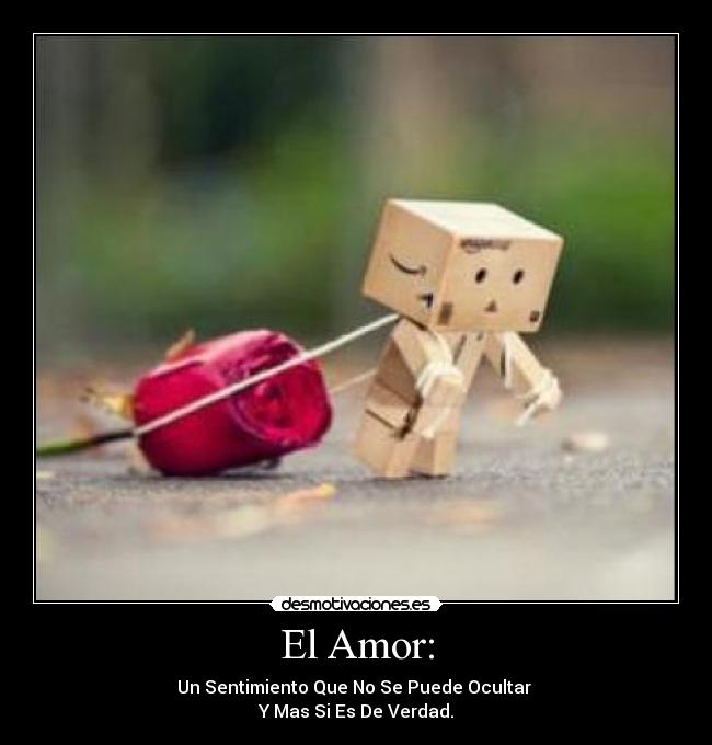 El Amor: - Un Sentimiento Que No Se Puede Ocultar
Y Mas Si Es De Verdad.