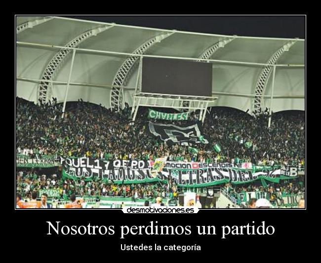 Nosotros perdimos un partido - Ustedes la categoría