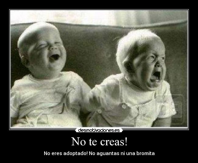 No te creas! - No eres adoptado! No aguantas ni una bromita