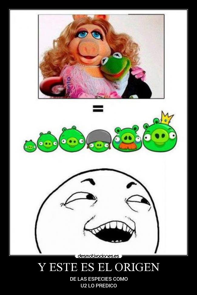 Y ESTE ES EL ORIGEN - DE LAS ESPECIES COMO
U2 LO PREDICO