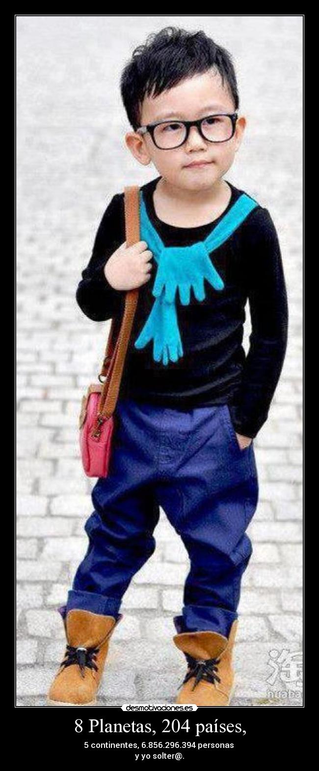 8 Planetas, 204 países, - 5 continentes, 6.856.296.394 personas
y yo solter@.