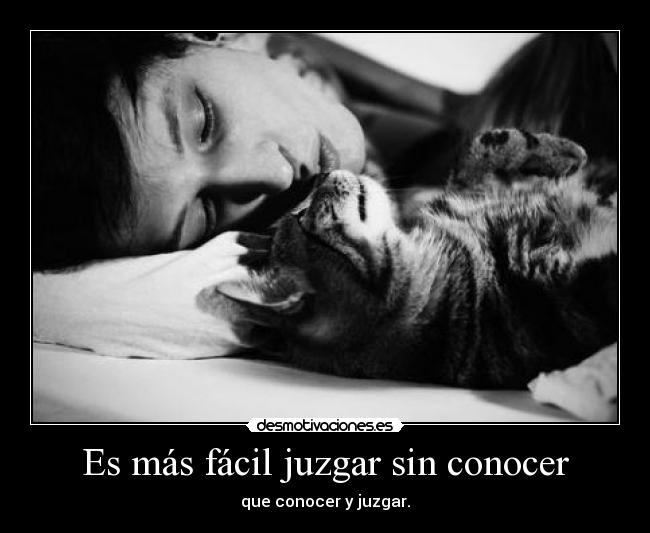 Es más fácil juzgar sin conocer - que conocer y juzgar.