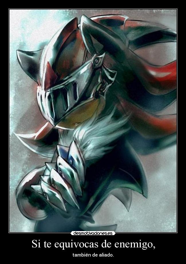 carteles enemigo shadow sonic equivocas enemigo desmotivaciones
