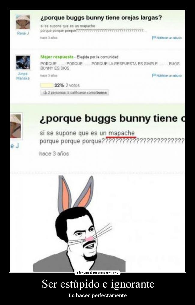 Ser estúpido e ignorante - Lo haces perfectamente
