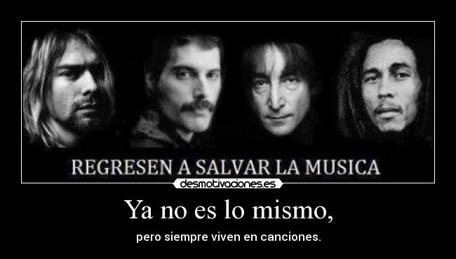 carteles musica jhon lennon kurt cobain bobo marley music regresen salvar musica rock and roll desmotivaciones
