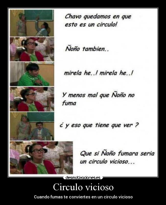Circulo vicioso - Cuando fumas te conviertes en un circulo vicioso