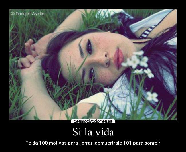 Si la vida - Te da 100 motivas para llorrar, demuertrale 101 para sonreir
