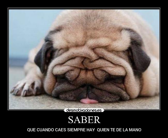 SABER - QUE CUANDO CAES SIEMPRE HAY  QUIEN TE DE LA MANO