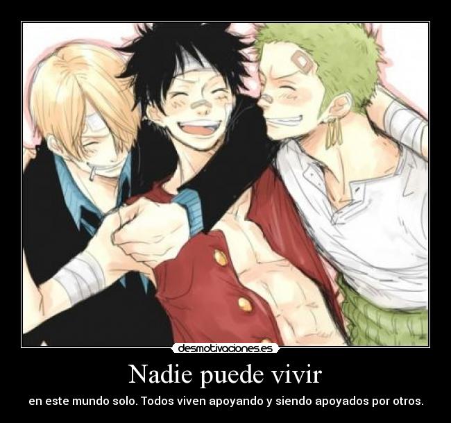 carteles one piece sanji luffy zoro frase clannad desmotivaciones