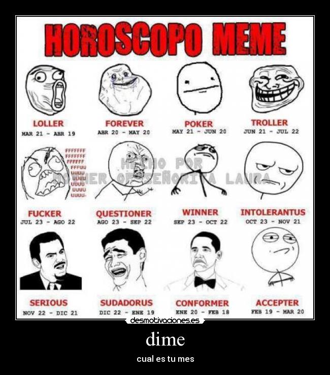 dime - cual es tu mes