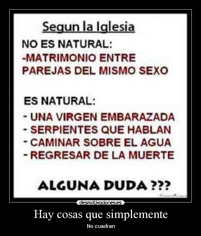 Hay cosas que simplemente - No cuadran