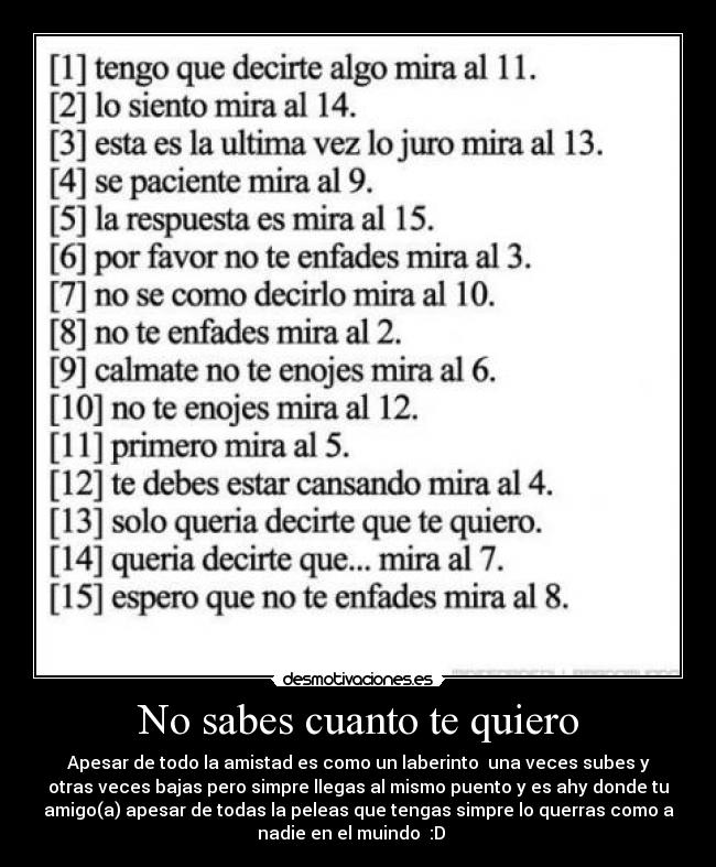 No sabes cuanto te quiero - 