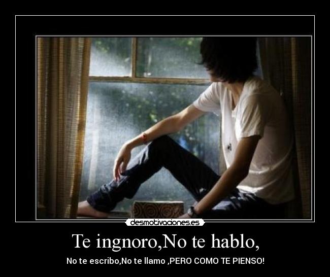 Te ingnoro,No te hablo, - No te escribo,No te llamo ,PERO COMO TE PIENSO!