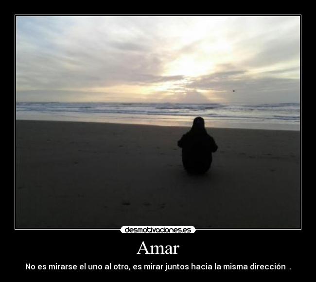 Amar - No es mirarse el uno al otro, es mirar juntos hacia la misma dirección ♥.