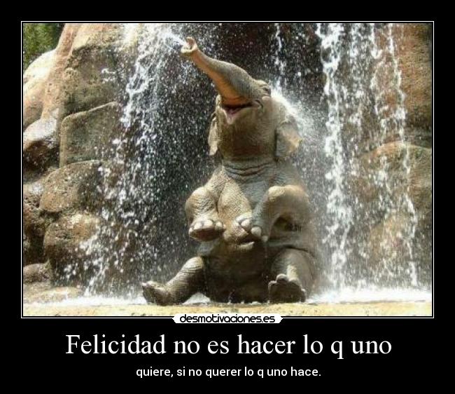 Felicidad no es hacer lo q uno - 