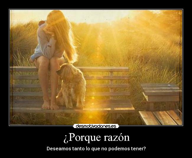 ¿Porque razón - Deseamos tanto lo que no podemos tener?