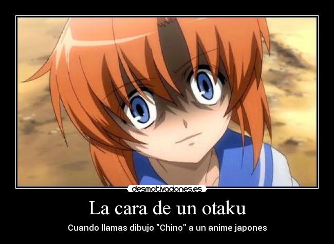 La cara de un otaku -