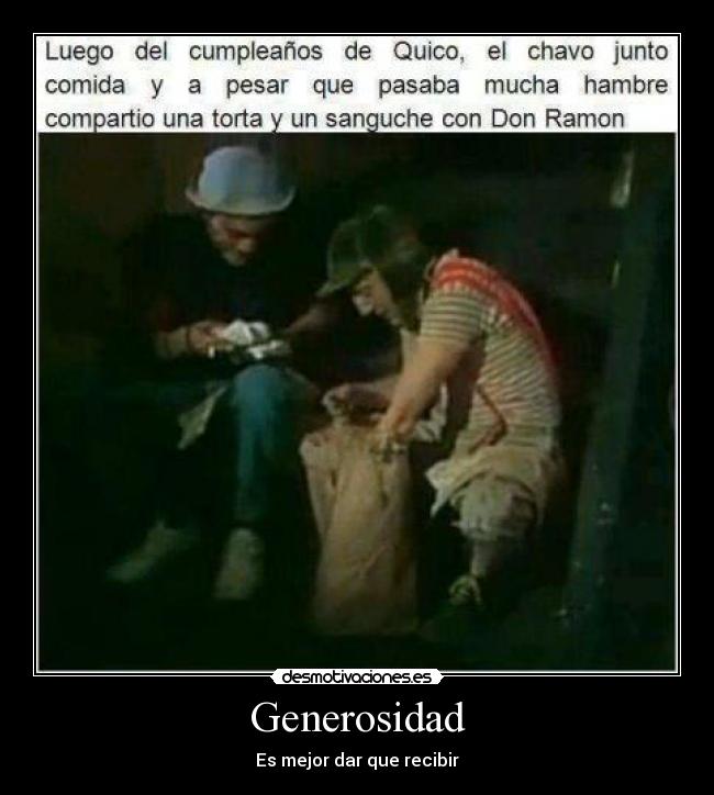 Generosidad - Es mejor dar que recibir