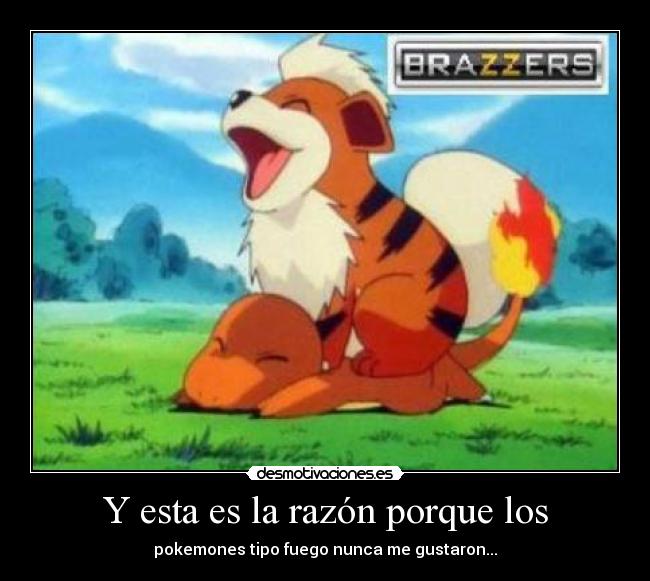 Y esta es la razón porque los - pokemones tipo fuego nunca me gustaron...