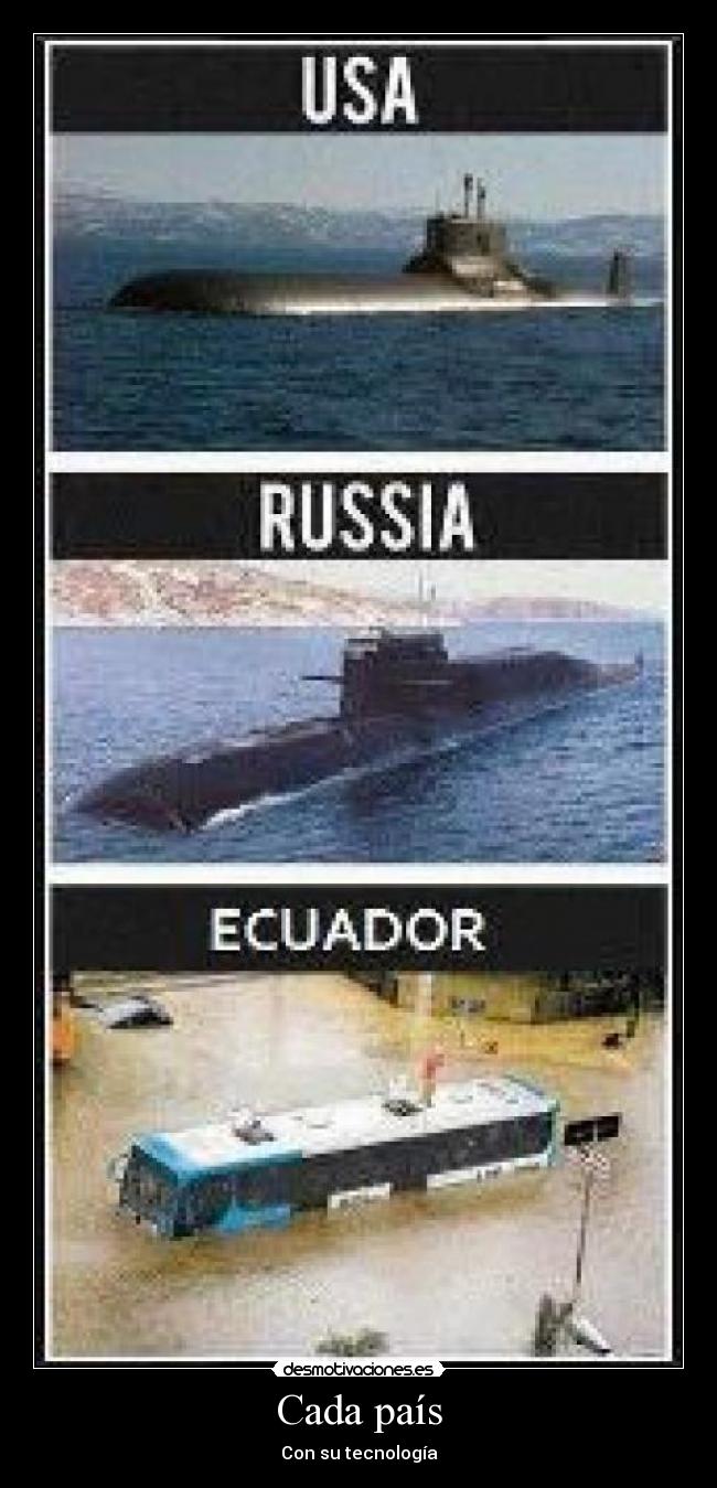 Cada país - Con su tecnología