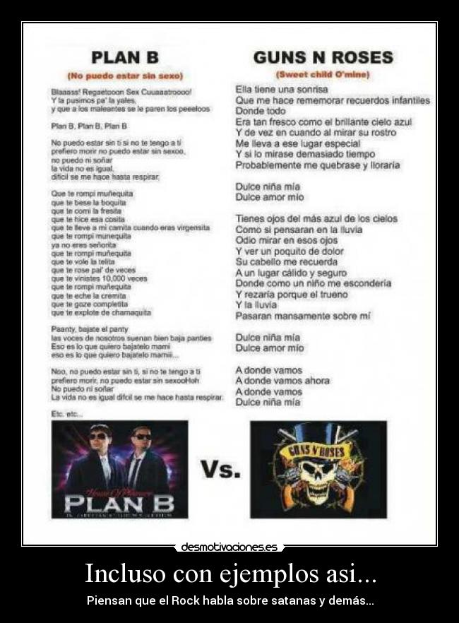 Incluso con ejemplos asi... - Piensan que el Rock habla sobre satanas y demás...