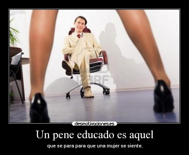 Un pene educado es aquel - que se para para que una mujer se siente.