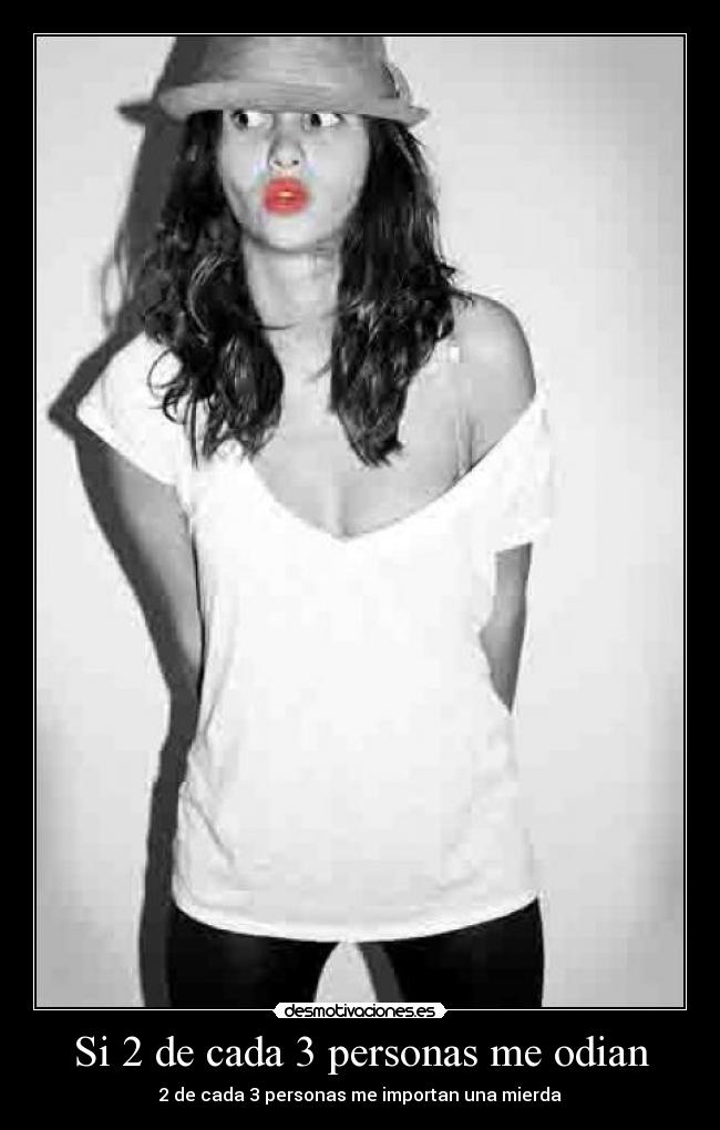 Si 2 de cada 3 personas me odian - 2 de cada 3 personas me importan una mierda
