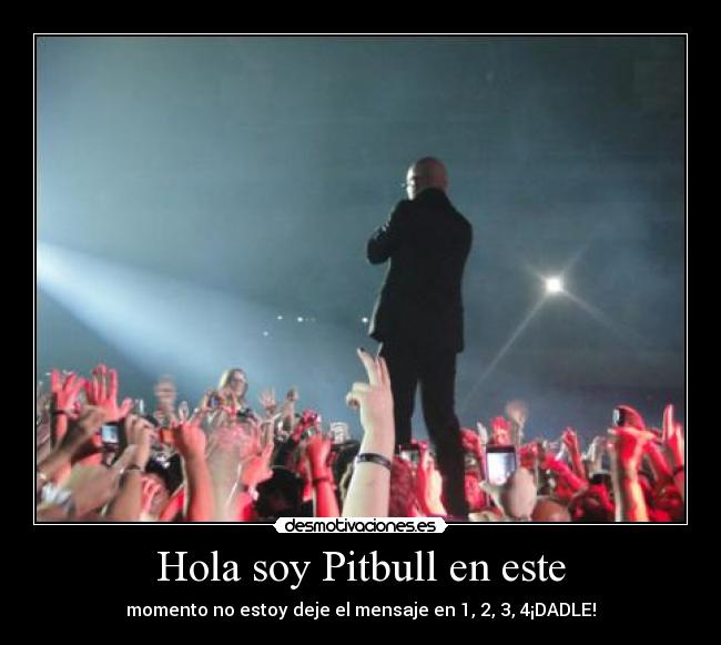 Hola soy Pitbull en este - momento no estoy deje el mensaje en 1, 2, 3, 4¡DADLE!