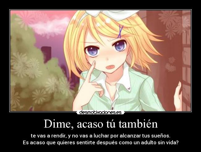 carteles anime vocaloid rin kagamine perlithakawai desmotivaciones