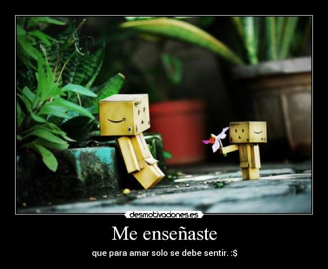 Me enseñaste - que para amar solo se debe sentir. :$