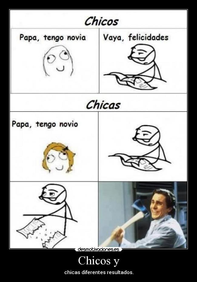 Chicos y - chicas diferentes resultados.