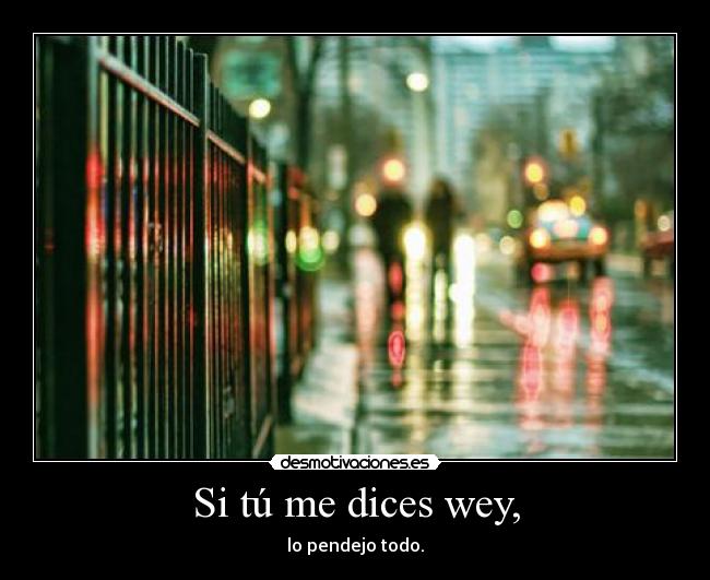 Si tú me dices wey, - lo pendejo todo.