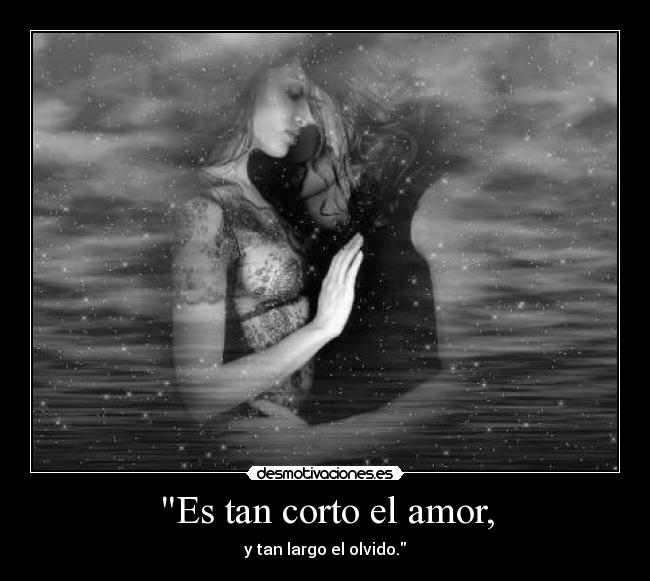 Es tan corto el amor, - y tan largo el olvido.