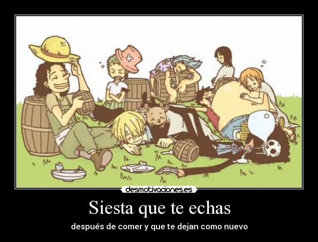 Siesta que te echas - después de comer y que te dejan como nuevo