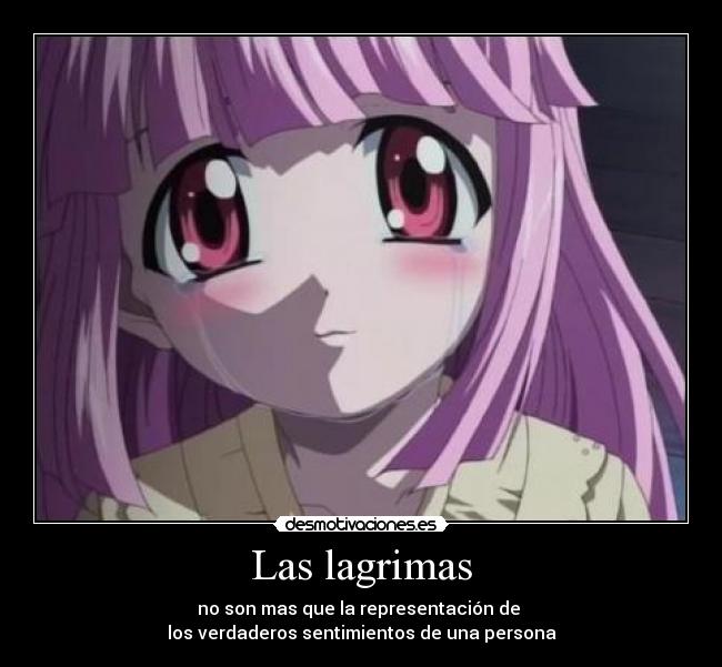Las lagrimas - no son mas que la representación de
los verdaderos sentimientos de una persona